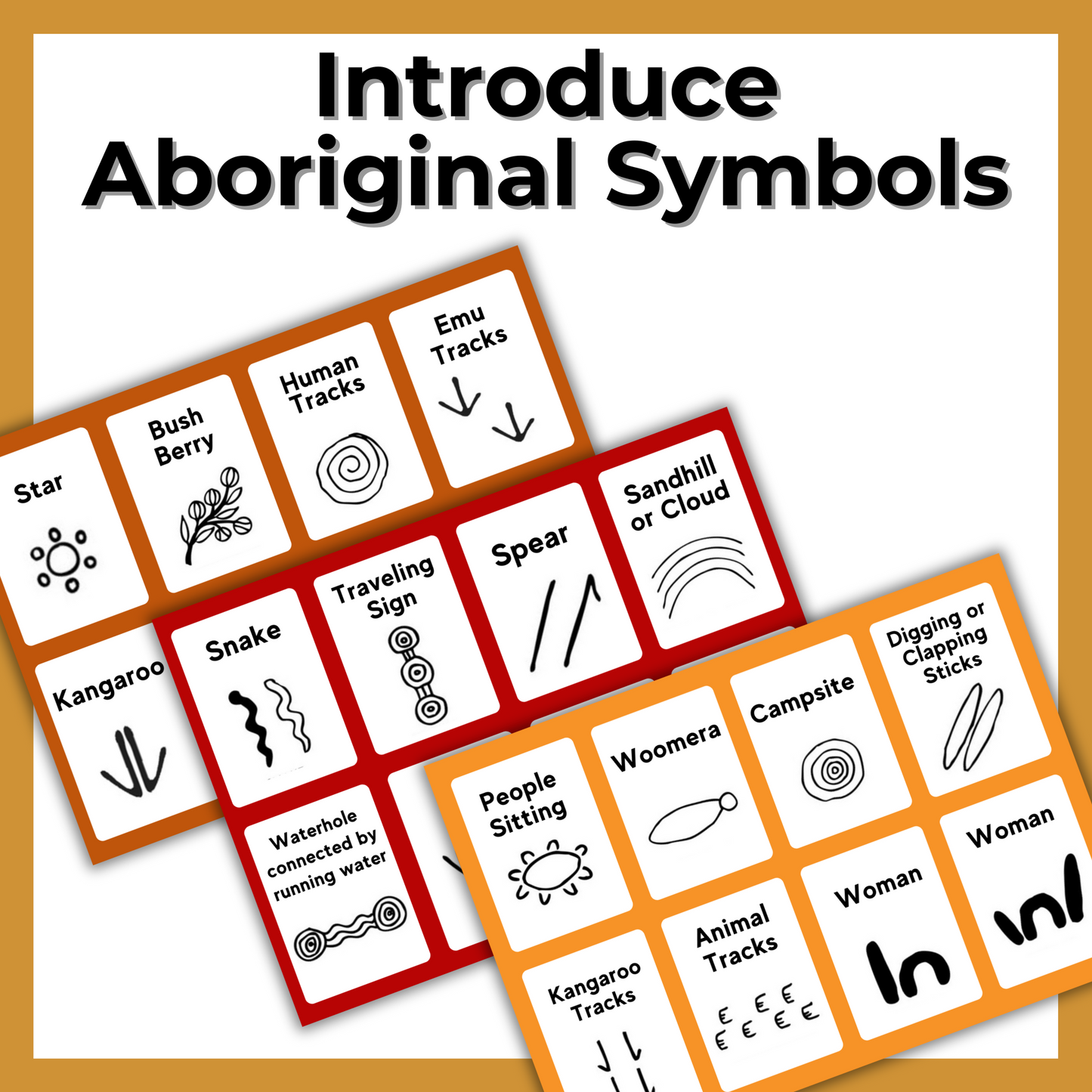 Aboriginal Symbols Flash Cards