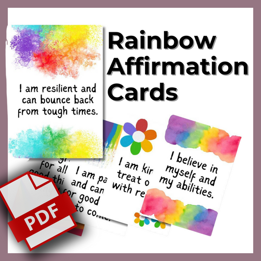 Affirmation Cards - Rainbow Inspired Printable Affirmation Cards for Children