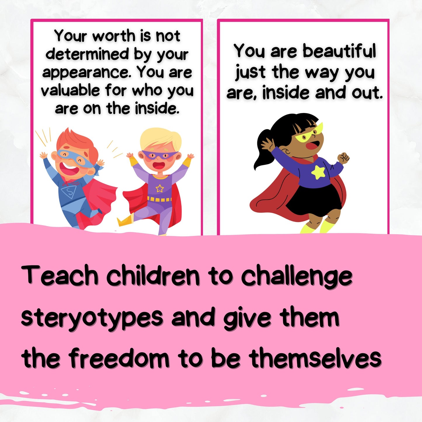 Affirmation Cards - Super Hero Gender Neutral - Printable Affirmation Cards for Children