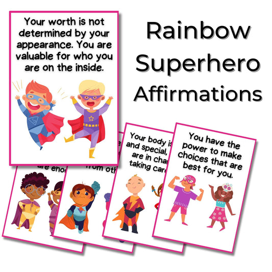 Affirmation Cards - Super Hero Gender Neutral - Printable Affirmation Cards for Children